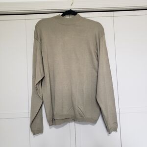 Perry Ellis Mens Olive Green Mock Neck Long Sleeve Knit Sweater